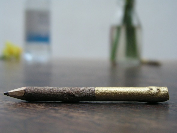 Macro pencil on table